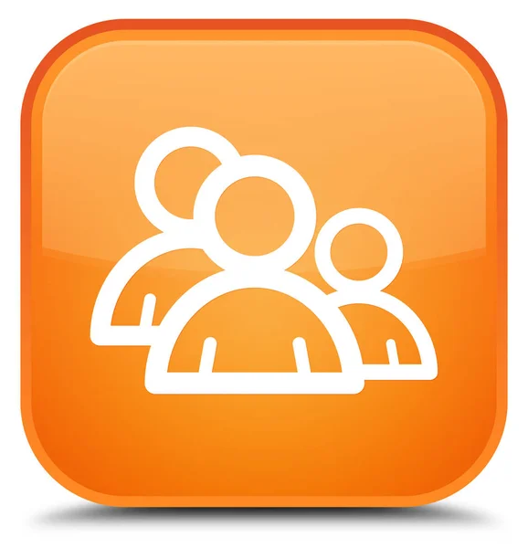 Gruppo icona speciale arancione quadrato pulsante — Foto Stock