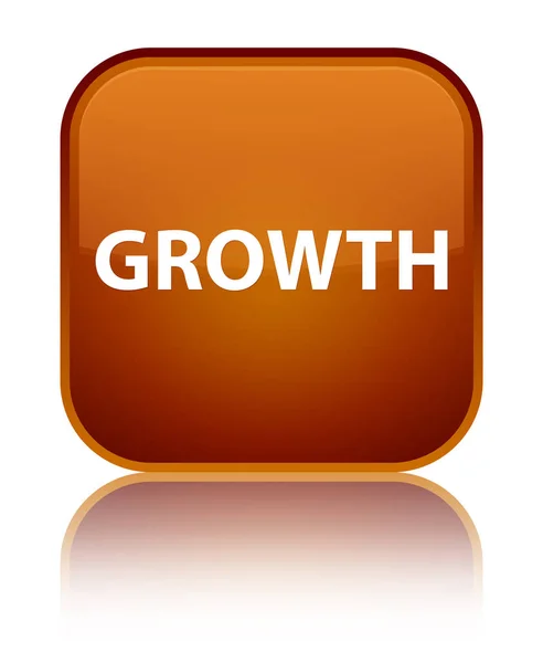 Growth special brown square button — Stock Photo, Image