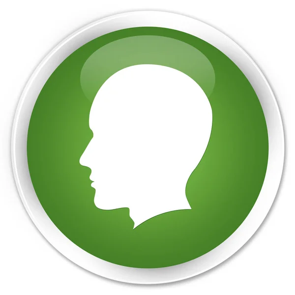 Head male face icon premium soft green round button — Stock Photo, Image