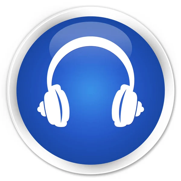 Headphone icon premium blue round button — Stock Photo, Image