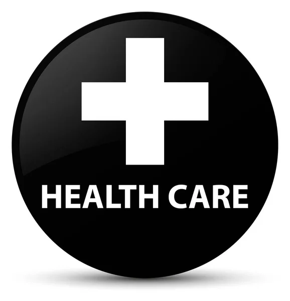 Health care (plus sign) black round button — Stock Photo, Image