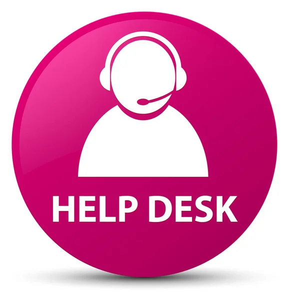 Mesa de ajuda (ícone de atendimento ao cliente) botão redondo rosa — Fotografia de Stock