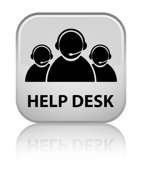 Hjälp skrivbord (customer care team ikon) speciella vita fyrkantiga knappen — Stockfoto