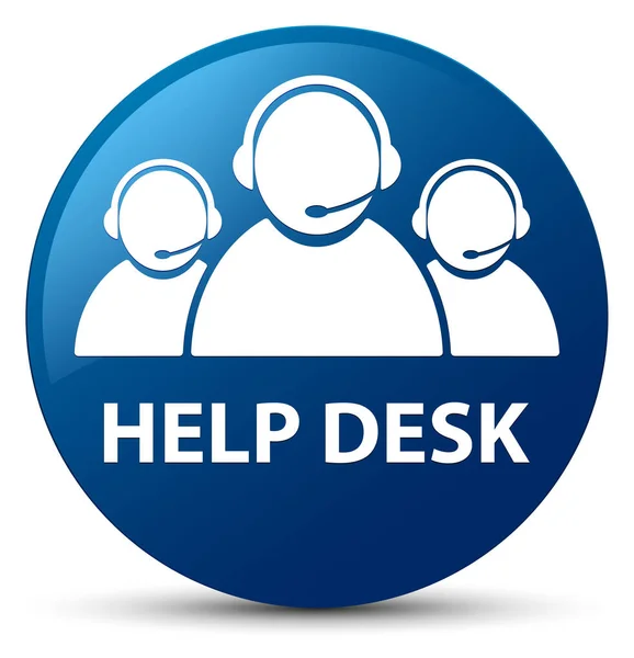 Help desk (icona del team di assistenza clienti) pulsante rotondo blu — Foto Stock