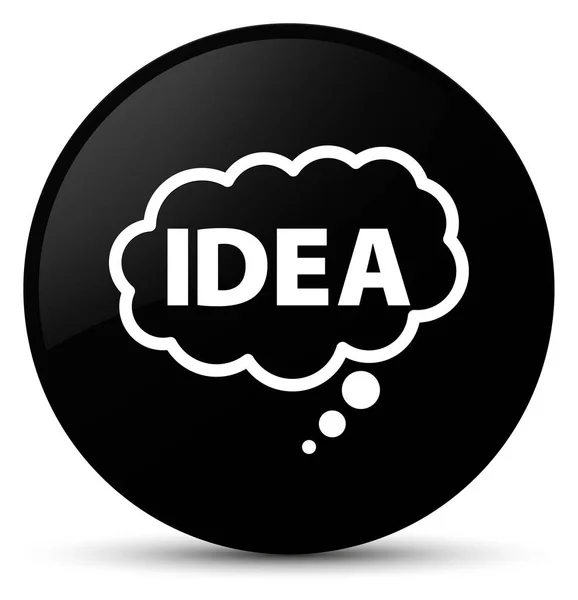 Idea bubble icon black round button — Stock Photo, Image