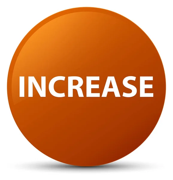 Increase brown round button — Stock Photo, Image