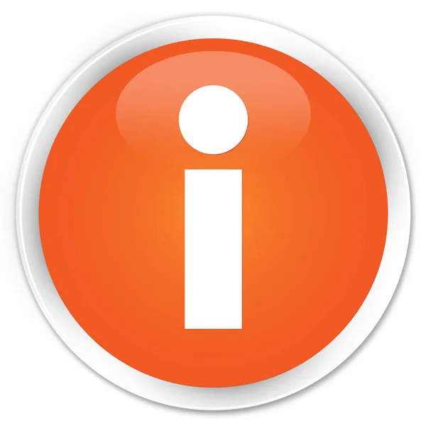 Info icon premium orange round button — Stock Photo, Image