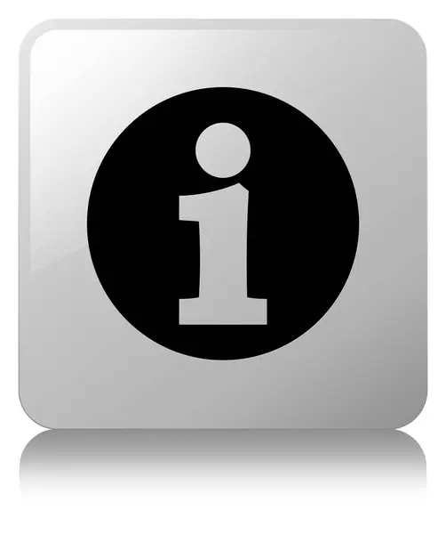 Info pictogram witte vierkante knop — Stockfoto