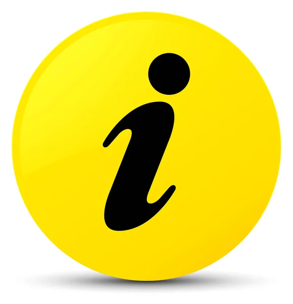 Info pictogram gele ronde knop — Stockfoto
