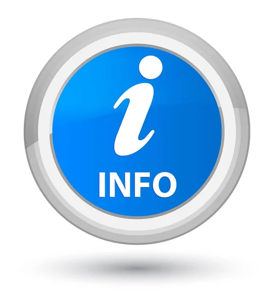 Info prime cyaan blauw ronde knop — Stockfoto