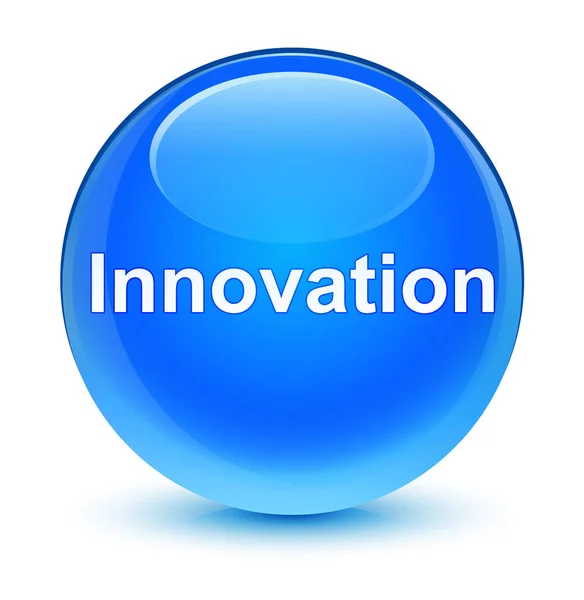 Innovazione vetro ciano blu pulsante rotondo — Foto Stock