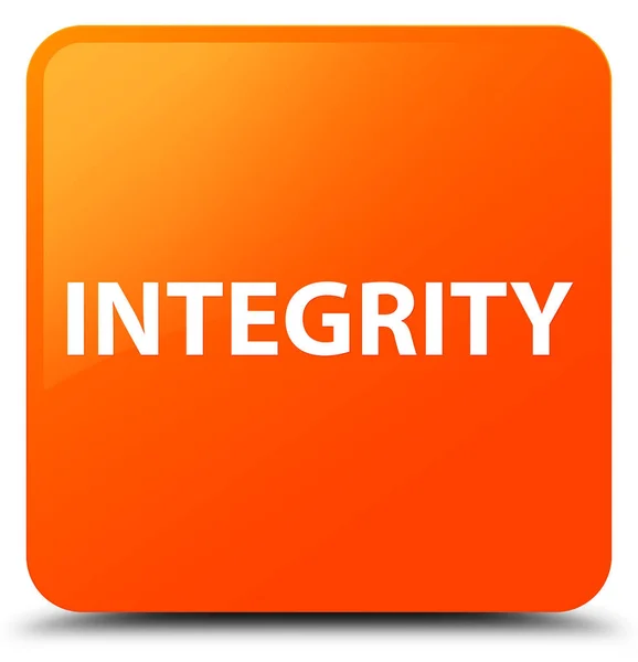 Integrity orange square button — Stock Photo, Image