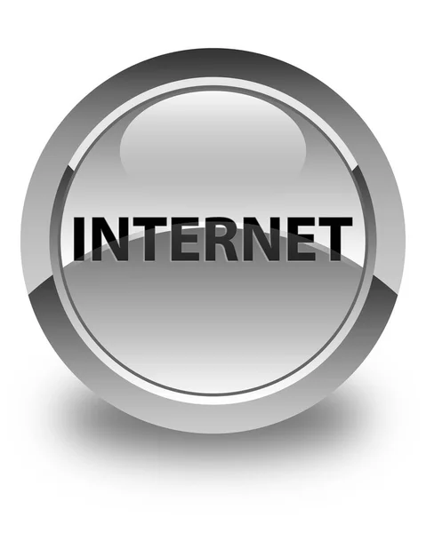 Internet brillante botón redondo blanco —  Fotos de Stock