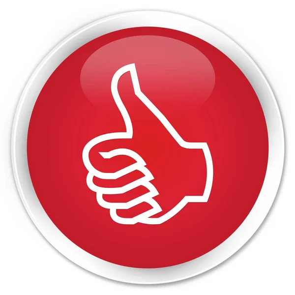 Como ícone prémio botão redondo vermelho — Fotografia de Stock