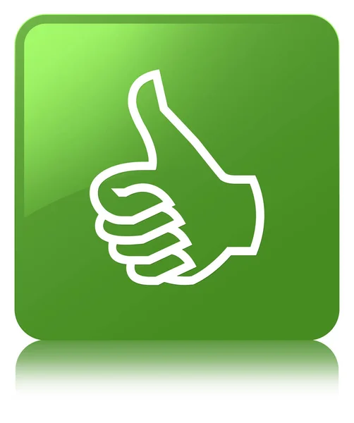 Like icon soft green square button — Stock Photo, Image