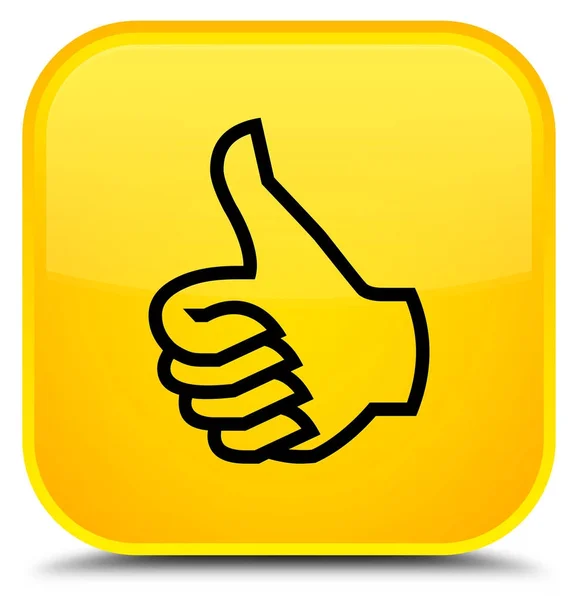Als speciale gele vierkante knoop van het pictogram — Stockfoto