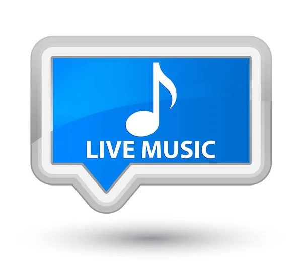 Música en vivo botón de banner azul cian prime — Foto de Stock