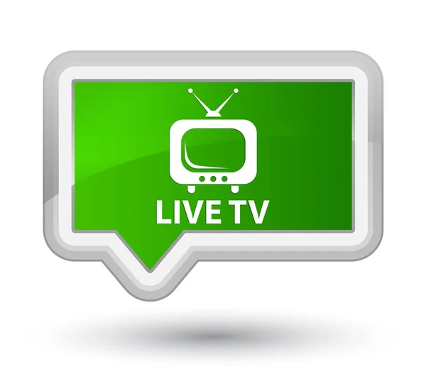 Live tv prime green banner button — Stock Photo, Image