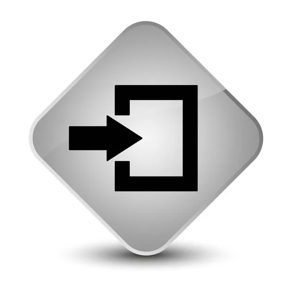 Ícone de login elegante botão de diamante branco — Fotografia de Stock