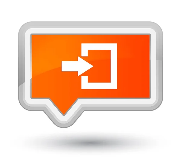 Ícone de login botão banner laranja prime — Fotografia de Stock