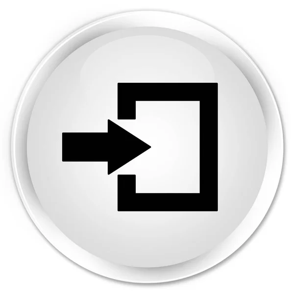Εικονίδιο σύνδεσης πριμοδότηση λευκό στρογγυλό κουμπί — Φωτογραφία Αρχείου
