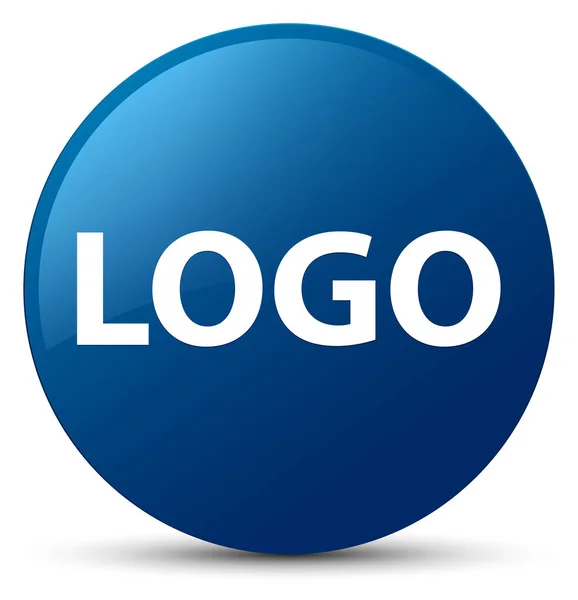 Logo mavi yuvarlak düğmesi — Stok fotoğraf