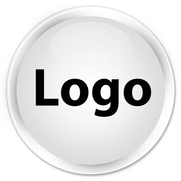 ロゴ プレミアム ホワイト ラウンド ボタン — ストック写真