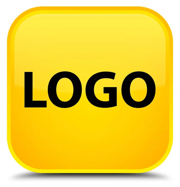 Logo botão quadrado amarelo especial — Fotografia de Stock