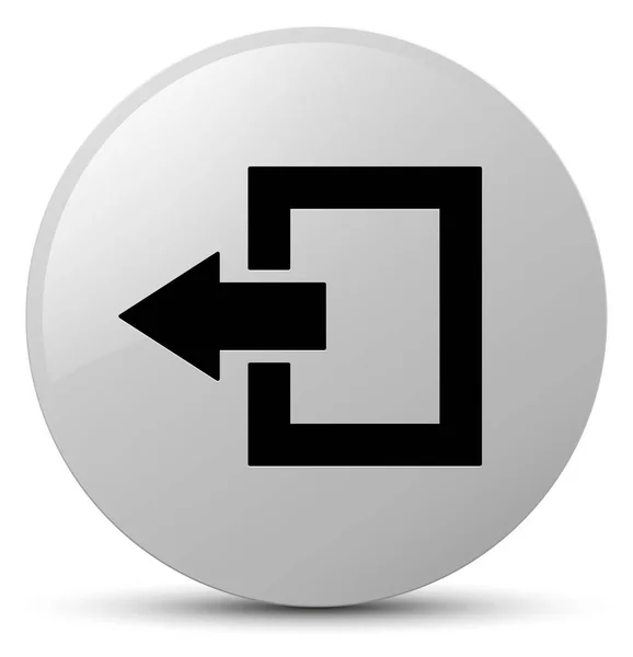 Ícone de logout botão redondo branco — Fotografia de Stock