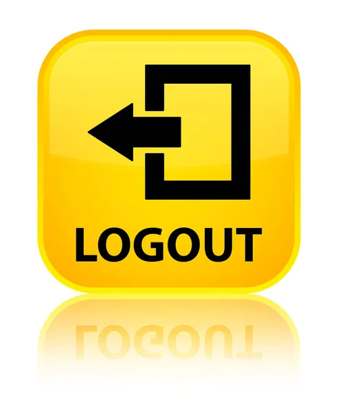 Logout special yellow square button — Stock Photo, Image