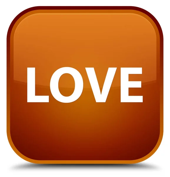 Sevgi özel kahverengi kare düğme — Stok fotoğraf