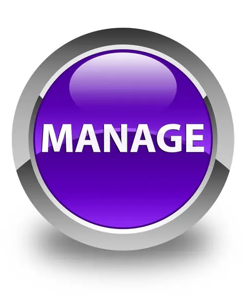 Manage glossy purple round button — Stock Photo, Image