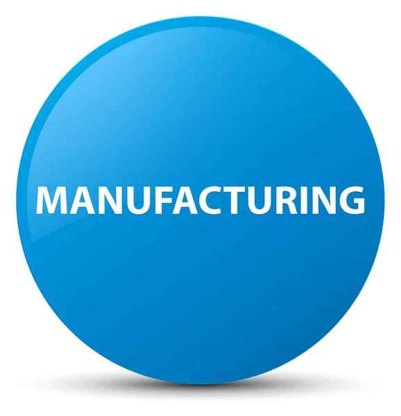 Manufacturing cyan blue round button — Stock Photo, Image