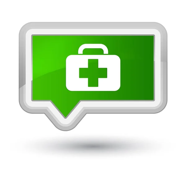Saco médico ícone principal verde banner botão — Fotografia de Stock