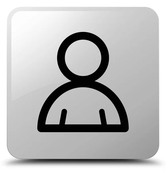 Ícone de membro botão quadrado branco — Fotografia de Stock