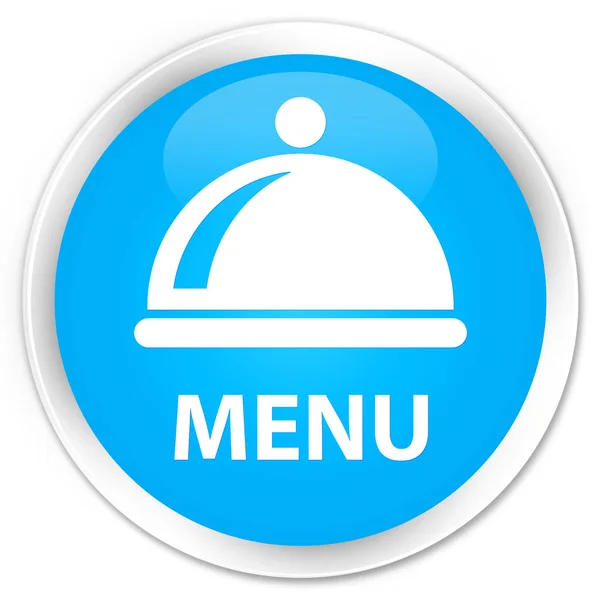 Μενού (εικονίδιο πιάτο φαγητό) premium κυανό μπλε στρογγυλό κουμπί — Φωτογραφία Αρχείου