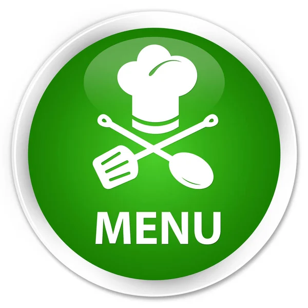 Menü (Restoran simgesi) premium yeşil yuvarlak düğmesi — Stok fotoğraf