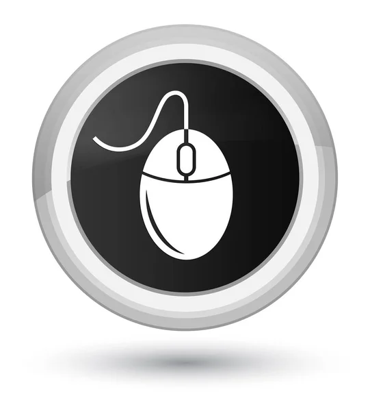 Ícone do mouse botão redondo preto primo — Fotografia de Stock