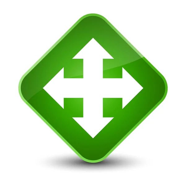 Mover ícone elegante botão diamante verde — Fotografia de Stock