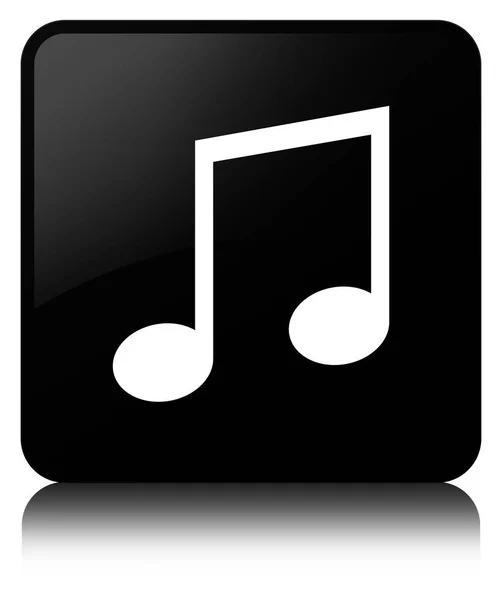 Music icon black square button — Stock Photo, Image