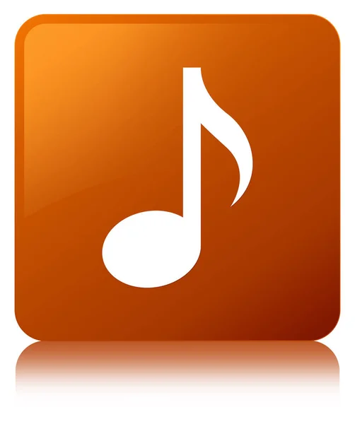음악 아이콘 갈색 사각형 버튼 — 스톡 사진