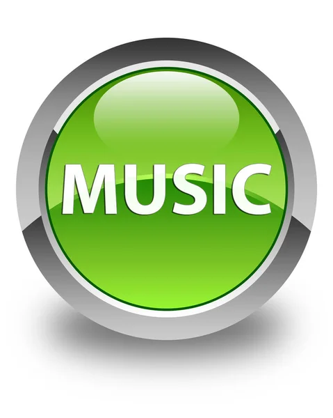 音楽光沢のある緑色の丸ボタン — ストック写真