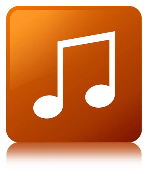 Icona musicale pulsante quadrato marrone — Foto Stock