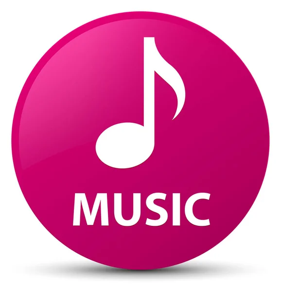 Muzica roz rotund buton — Fotografie, imagine de stoc