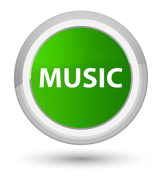 Muziek: prime groene ronde knop — Stockfoto