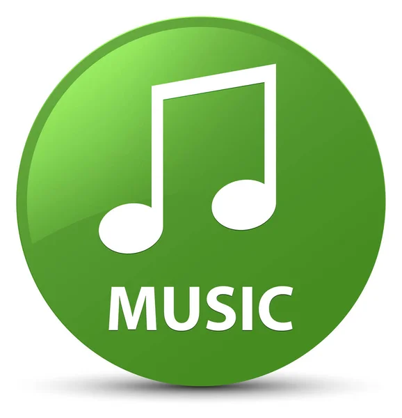 音楽 (曲のアイコン) 柔らかい緑色の丸ボタン — ストック写真