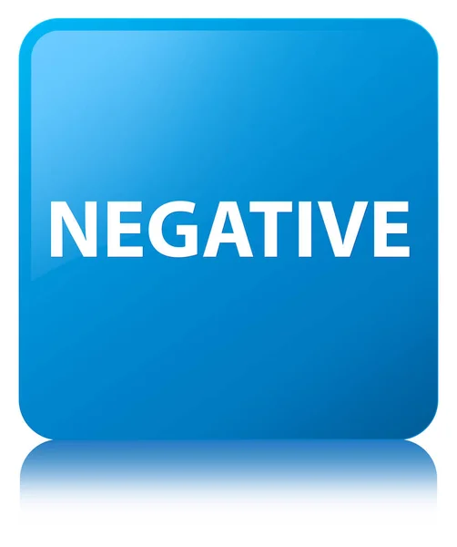 Botón cuadrado azul cian negativo — Foto de Stock
