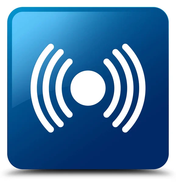 Network signal icon blue square button — Stock Photo, Image