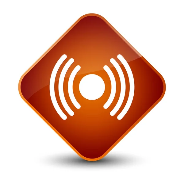 ネットワーク信号アイコン エレガントなブラウン ダイヤ ボタン — ストック写真