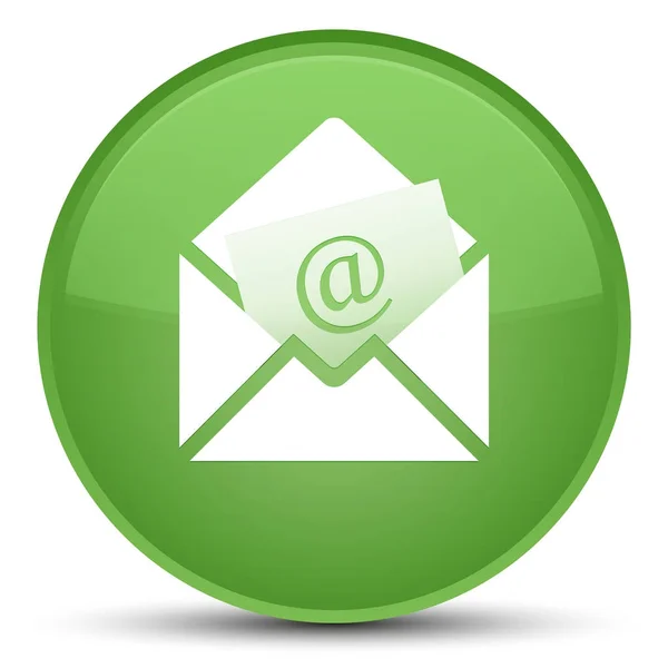 Ενημερωτικό δελτίο ηλεκτρονικού ταχυδρομείου εικονίδιο ειδικό μαλακό πράσινο στρογγυλό κουμπί — Φωτογραφία Αρχείου